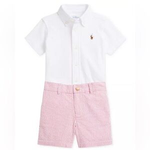 Ralph Lauren Knit Oxford Shirt & Seersucker Short set 9M